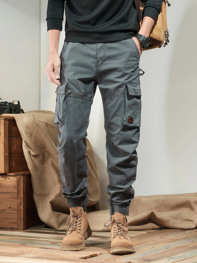 Men's Beige Cargo Pants for Business Casual & Office Wear | Utility Pants with Multiple Pockets