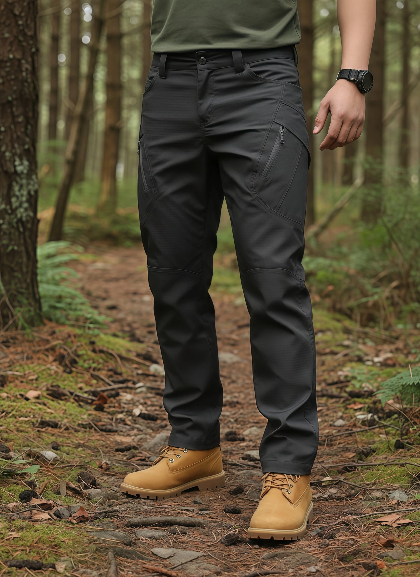 Men's Olive Green Tactical Cargo Pants – Durable, Multi-Pocket Outdoor Wear