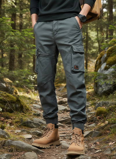 Men's Beige Cargo Pants for Business Casual & Office Wear | Utility Pants with Multiple Pockets
