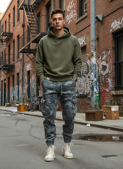 Men's Camouflage Cargo Pants - Y2K Hip-Hop Style with Elastic Waist