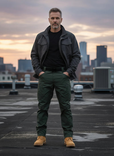Men's Olive Green Tactical Cargo Pants – Durable, Multi-Pocket Outdoor Wear