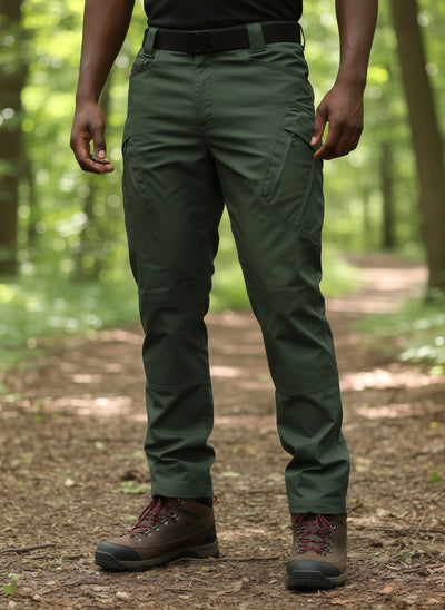 Men's Olive Green Tactical Cargo Pants – Durable, Multi-Pocket Outdoor Wear
