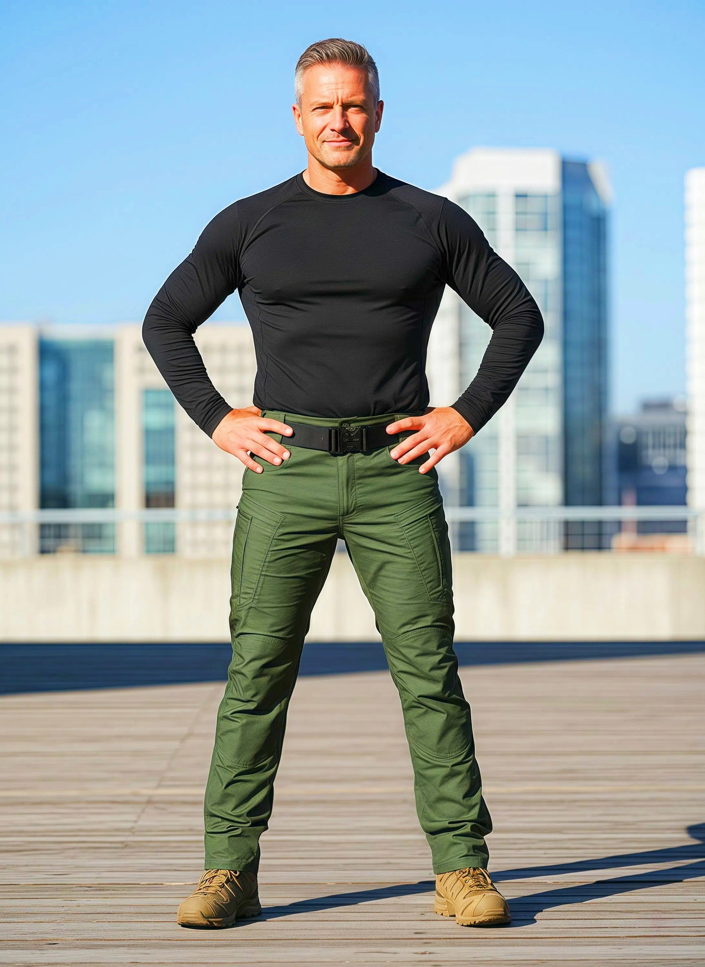 Men's Olive Green Tactical Cargo Pants | Heavy-Duty Work Pants with Adjustable Straps & Reinforced Pockets