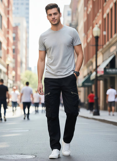 Men's Casual Cargo Pants | Loose Fit Streetwear with Utility Pockets