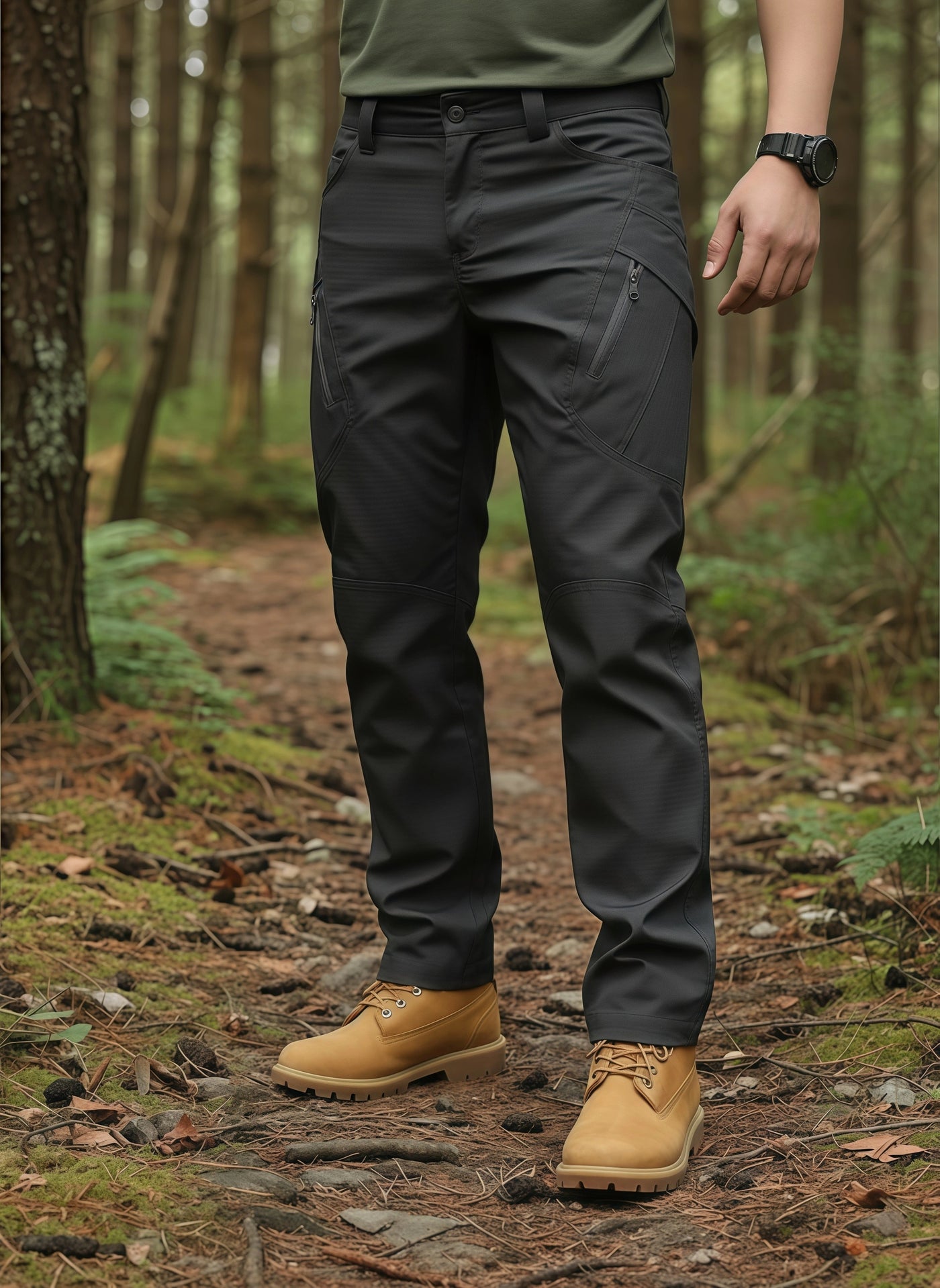 Men's Olive Green Tactical Cargo Pants – Durable, Multi-Pocket Outdoor Wear