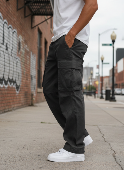 Men's Classic Utility Cargo Pants – Relaxed Fit Cotton Trousers with Multi Pockets, Durable Everyday Wear for Work, Travel & Outdoor Activities | Men’s Cargo Pants | Tavrix