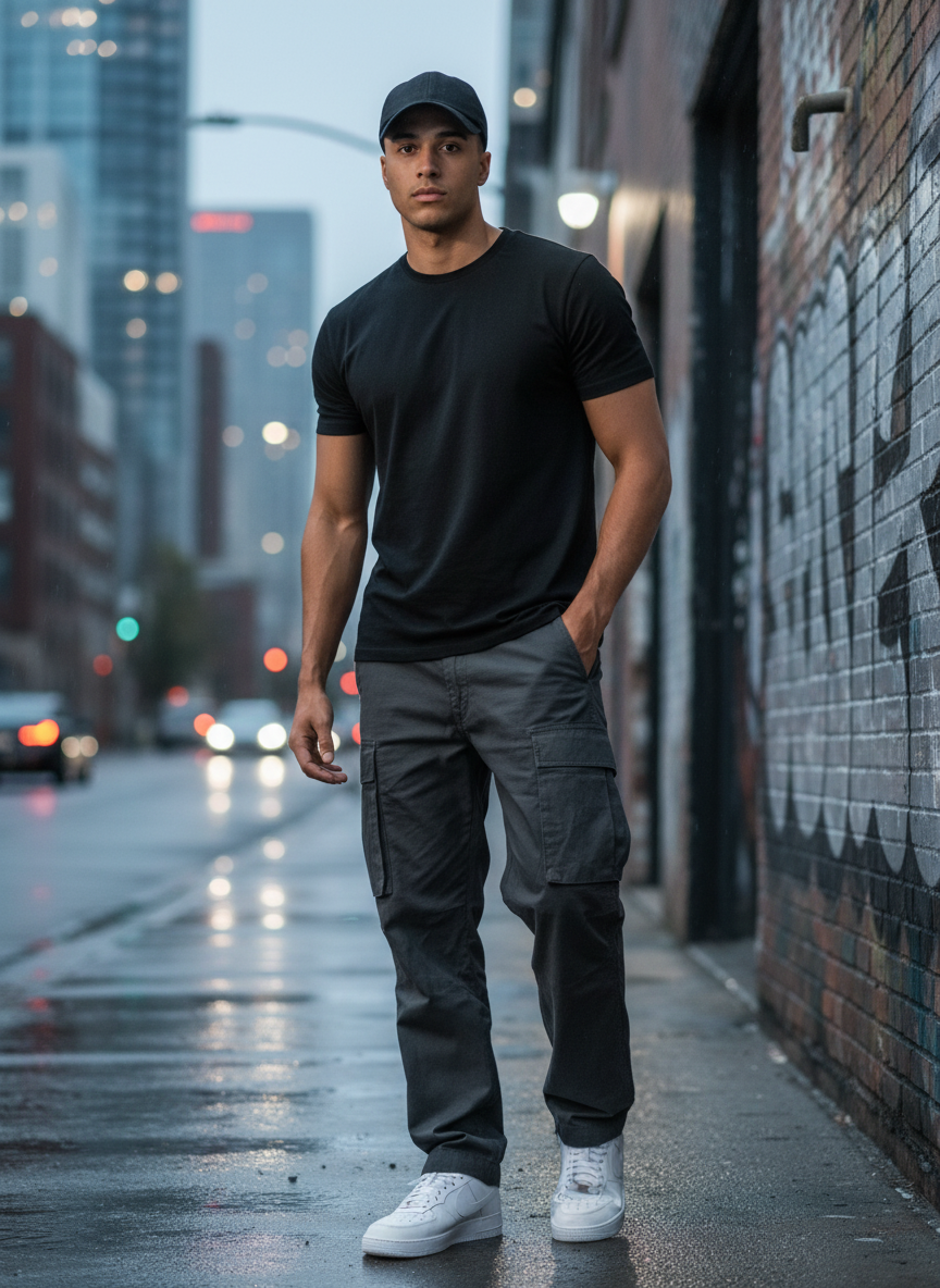 Men's Classic Utility Cargo Pants – Relaxed Fit Cotton Trousers with Multi Pockets, Durable Everyday Wear for Work, Travel & Outdoor Activities | Men’s Cargo Pants | Tavrix