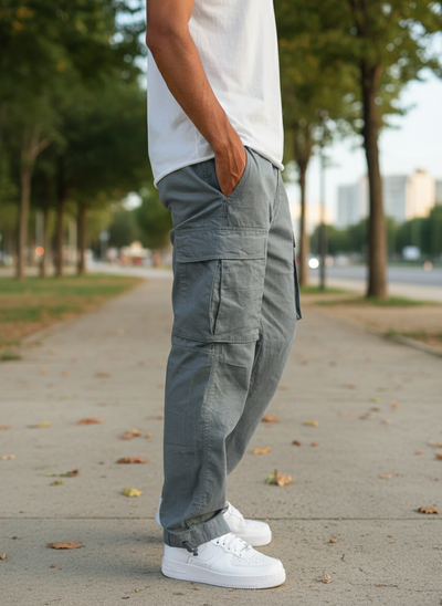 Men's Classic Utility Cargo Pants – Relaxed Fit Cotton Trousers with Multi Pockets, Durable Everyday Wear for Work, Travel & Outdoor Activities | Men’s Cargo Pants | Tavrix