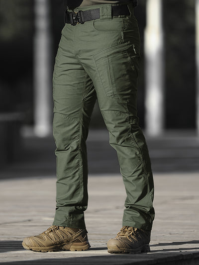 Men's Olive Green Tactical Cargo Pants | Heavy-Duty Work Pants with Adjustable Straps & Reinforced Pockets