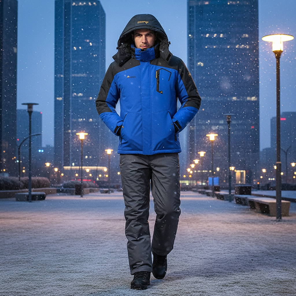 Men's Winter Windbreaker Jacket - Waterproof Warm Coat for Hiking & Fishing, Multi-Pocket Outdoor Gear