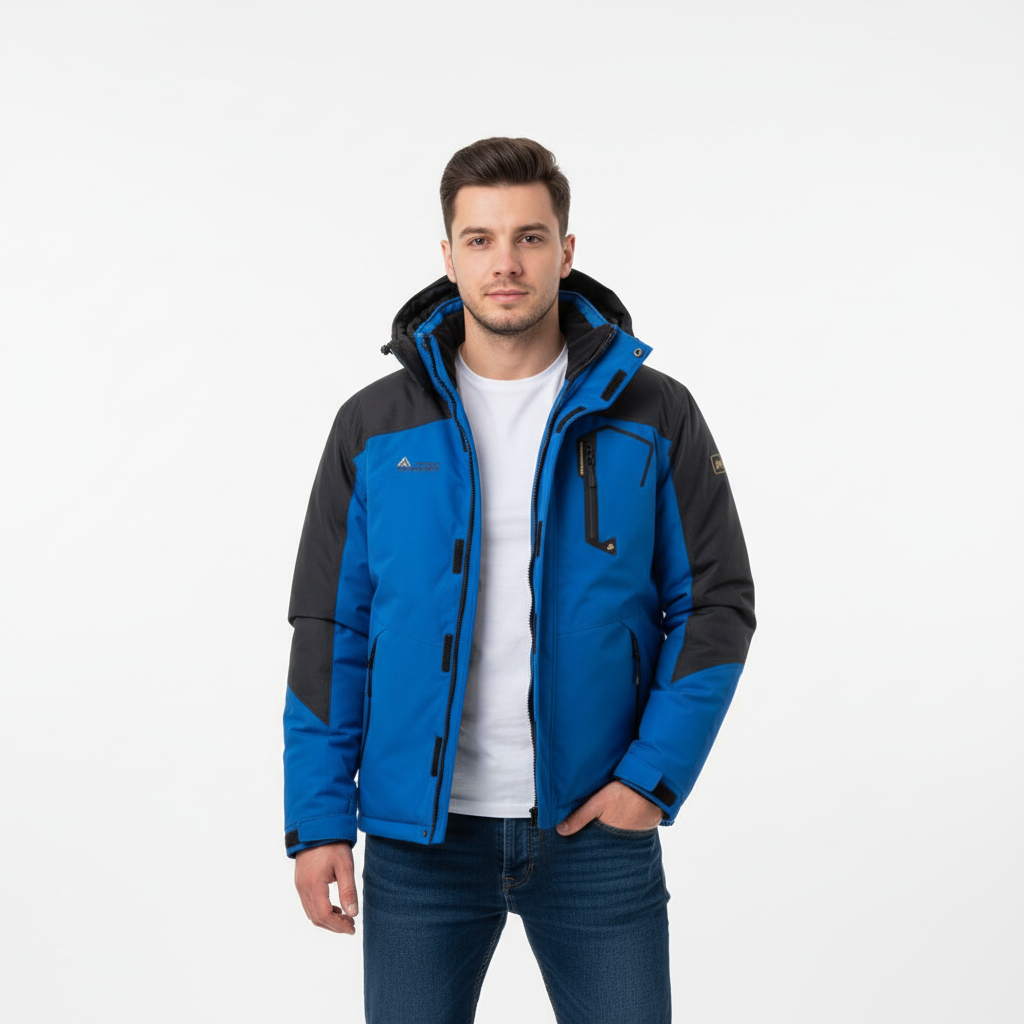 Men's Winter Windbreaker Jacket - Waterproof Warm Coat for Hiking & Fishing, Multi-Pocket Outdoor Gear