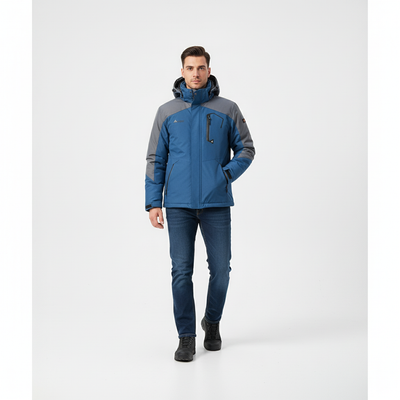 Men's Winter Windbreaker Jacket - Waterproof Warm Coat for Hiking & Fishing, Multi-Pocket Outdoor Gear