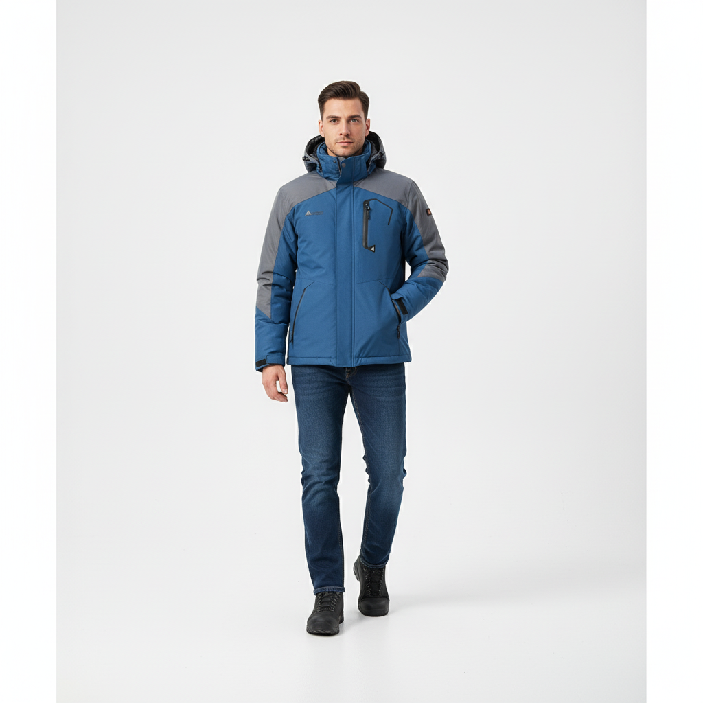 Men's Winter Windbreaker Jacket - Waterproof Warm Coat for Hiking & Fishing, Multi-Pocket Outdoor Gear